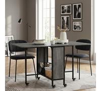 DecHome Tavolo Pieghevole da Pranzo Cucina Legno/Metallo 130x80x74 cm Grigio
