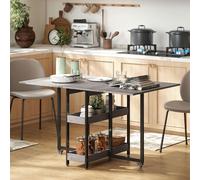 DecHome Tavolo Pieghevole da Pranzo Cucina Legno/Metallo 133,4x80x75 cm Grigio