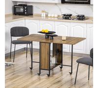 DecHome Tavolo Pieghevole da Pranzo Cucina Legno/Metallo 80x30/80x74 Marrone Ch
