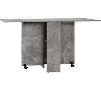 DECHOME - Tavolo Pieghevole da Pranzo in Legno per 4-6 Persone con Ruote 75x140x74 cm colore Grigio