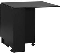 DECHOME - Tavolo Pieghevole da Pranzo in Legno per 4-6 Persone con Ruote 75x140x74 cm colore Nero