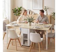 DecHome Tavolo Pieghevole da Pranzo Stile Scandinavo 168.2x85x73 cm Bianco/Legno