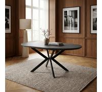 DecHome Tavolo Rotondo Allungabile da Pranzo Cucina Stile Moderno Dimensioni 120x120x0 cm colore Antracite/Nero