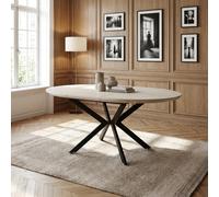 DecHome Tavolo Rotondo Allungabile da Pranzo Cucina Stile Moderno Dimensioni 120x120x0 cm colore Bianco/Nero