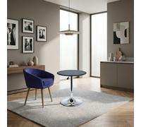 DecHome Tavolo Rotondo da Bar da Pranzo Cucina Metallo 63x67/93 cm Nero/Cromo