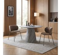 DecHome Tavolo Rotondo da Pranzo Cucina 100x100x75.5 cm Cemento - Ben