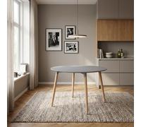 Tavolo Rotondo da Pranzo Cucina Legno/ABS 120x75x0 cm Grigio - Miró DecHome
