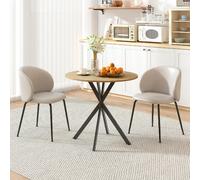 Tavolo Rotondo da Pranzo Cucina Stile Moderno ø80x75h cm Quercia DecHome