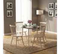 DecHome Tavolo Rotondo Pieghevole da Pranzo Cucina 89x73.5 cm Legno Naturale