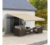 DecHome - Tenda da Sole per Esterno Avvolgibile a Bracci con Apertura a Manovella 350x250 cm Colore Giallo