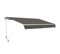 DecHome Tenda da Sole per Esterno Avvolgibile a Bracci con Apertura a Manovella 350x250 cm colore Grigio - 0GYAM476