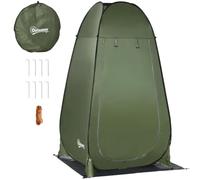 DecHome - Tenda Doccia da Campeggio e Spiaggia con Porta a Cerniera e Borsa di Trasporto 126x124x189 cm Verde Scuro