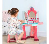 DecHome - Toeletta Trucco Bambina Composto da Tavolo con Sgabello 57x34x76 cm