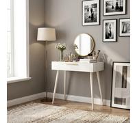 DecHome Toeletta trucco con Specchio Postazione trucco 80x40x123 cm Bianco/Oro