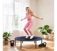 DecHome Trampolino Elastico Fitness a 36 Corde in Acciaio e PP ø114x31 cm Blu