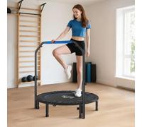 DecHome Trampolino Fitness ø114 cm Pieghevole con Manubrio Regolabile Blu e Nero