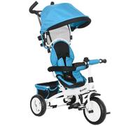 DecHome Triciclo per Bambini con Maniglione 6 in 1 Tettuccio Regolabile e Cintura di Sicurezza Età 1-5 Anni colore Blu - F993BU