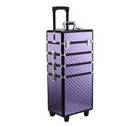 DecHome - Valigia Porta Trucchi Professionale Viola 33.5x23x76/95.5 cm, Viola