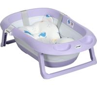 DecHome Vaschetta Bagnetto Neonati Pieghevole con Cuscino e 2 Ripiani 83 x 48 x 23.5 cm colore Viola e Bianco - 130-907VT