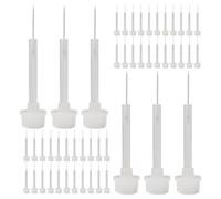 DECHOUS 100 Pennelli di Ricambio per Unghie in Plastica Punta Sottile per Nail Liner Art Pennelli per Smalto Gel Compatibili Flaconi Set da 100 Pezzi per Nail Design Professionale e Uso