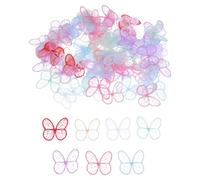 DECHOUS 100 Pezzi Applicazioni di Farfalle Pizzo Ricamato da Cucire Toppe Decorative per Abiti da Sposa Giacche e Borse Decorazione Matrimonio Colori Misti