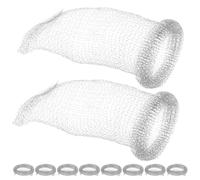 DECHOUS 10pcs Sacchetti Filtro Scarico Lavatrice in Acciaio 304, Rete Alta Densità per Trappola Lanugine, Leggeri e Resistenti, Facili da Installare con Fascette, Purificazione Acqua Scarico Lavatrice