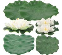 DECHOUS 1Set Artificiale Galleggianti Fiore Decorazioni per Giardino con Foglie per Piscina per Interni ed Esterni