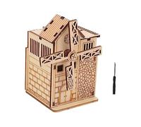 DECHOUS 1Set Giocattoli Legno Puzzle Mulino Con Scatola Musicale Educativo Per Ragazzi e Ragazze