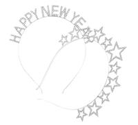 DECHOUS 2 Pezzi Fasce Capelli per Feste con Stelle Brillanti Cerchietti Donna per Capodanno Accessori Party Capelli Year Decorazioni Festive Versatili per Tutte le Età