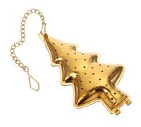 DECHOUS 2 pezzi Filtro Tè Acciaio Forma di Albero di Natale Infusore Resistente e Leggero per Casa e Ufficio Colino Pratico per Tisane e Foglie Sfuse Compatto e Durevole Colore Oro