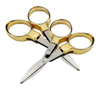 DECHOUS 2 Pezzi Forbici Pieghevoli Multifunzione, Forbici da Cucito e Artigianato, Acciaio Inossidabile e Lega di Zinco, Oro, Design Sicuro, per Casa e Attività in Classe