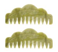 DECHOUS 2 Pezzi Pettine per Massaggio al Cuoio Capelluto Jade Verde Leggero Punte Rotonde per Scalp Massager Hair Growth per Uso Domestico
