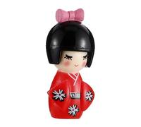 DECHOUS 2 Pz Bambole Kokeshi Realizzate in Giappone Vintage Decorazioni Per La Casa Rosse Statua Di Geisha in Legno Bambole Giapponesi Fatte in Giappone Bambola Kimono Giocattolo Domestico