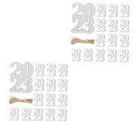 DECHOUS 2 Set 2023 Festa di Laurea Stagione Piscina Toppers Collegamenti Disco Ghirlanda Rivela Decorazioni Palloncini Piatti Pubblicitari Striscione Faro Capodanno Etichette 40 Pezzi * 2