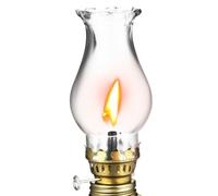 DECHOUS 2 Set Paralume in Vetro per Lampada a Olio Stile Vintage Retrò | Trasparente e Resistente al Calore, Installazione Semplice, Supporto Stabile, Accessorio Incluso per Sala da Pranzo e Camera