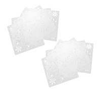 DECHOUS 2 Set Stencil Natalizi Riutilizzabili in PP per Fiocchi, Disegno | Design Traforato Artistico, Facile da Pulire e Usare, Uso Versatile per Pareti e Vetrine, Bianco