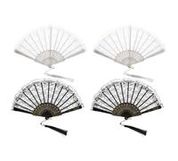 DECHOUS 2 Set Ventilatore A Mano Glitter Accessori Vestito Delirio Costume Ventagli Eleganti Ventilatore da Muro Ventagli di Pizzo Ventilatore Pieghevole Portatile Stoffa 2 Pezzi * 2
