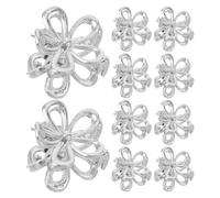 DECHOUS 20 Pezzi Fermagli per Chioma Piccoli a Forma di Fiore in Metallo Argento Mini Clip Floreali Leggere per Donne Accessori Decorativi per Acconciature Quotidiane e Occasioni
