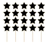 DECHOUS 20 Pezzi Mini Lavagnette Segnaposto a Stella in Legno Nero, Lavagne Creative Leggere per Messaggi, Etichette per Piante e Decorazioni per Feste e Giardino