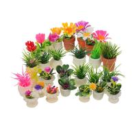 DECHOUS 28 Pezzi Piante in Resina in Miniatura per Case delle Bambole Mini Vasi per Piante Finte Decorazioni Vegetali in Miniatura Micro Paesaggi Bonsai per Arredamento Interno ed