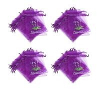 DECHOUS 30 Sacchetti Vuoti per Bustine di Lavanda Coulisse Sacchetti a Rete Traspiranti per Fiori Secchi Erbe e Aromaterapia per Armadi Cassetti e Viaggi Colore Viola Scuro