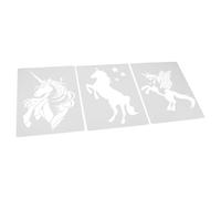 DECHOUS 3pezzi Stencil per Cavalli e Unicorni Modello di Disegno Animale per Pittura su Roccia Tela e Artigianato Fai da Te per Decorazioni Murali e Sottobicchieri Kit per Lavoretti