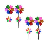 DECHOUS 4 Pezzi Girandole Giardino PVC Forma di Fiore Decorazioni Mulino Vento Leggere per Esterni Gioco per Ornamenti da Balcone
