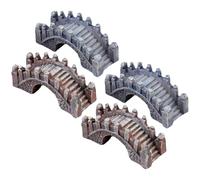 DECHOUS 4 Pezzi Micro Ponte Decorativo in Resina Miniature Ornamenti Paesaggistici Stile Palazzo Decorazione Compatta per Giardino Balcone e Interni Resistente e Realistica