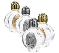 DECHOUS 4pezzi Bottiglia Per Acqua Santa in Vetro Vuota Mini Bottigliette Delicate in Rilievo Per Uso in Chiesa Decorazione Per Matrimonio