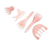 DECHOUS 5 Pezzi Massaggiatore per Cuoio Capelluto Pettine Massaggiante Chioma Pettine per Massaggio dei Chioma in Resina Rosa Design a 5 Artigli e Massaggio Quotidiano del Cuoio Capelluto
