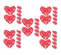 DECHOUS 5 Set Cuore di Vimini Doppio Impostore Amore Cestino Ciotola Coriandoli Felce Ciotole Decorazioni Arredamento Falso Memoriale del Cane Decorazione Sospesa Rosso Rattan 15 Pezzi * 5