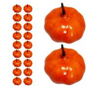DECHOUS 50 Pezzi Zucche Artificiali Finte in Schiuma Arancione Dettagli Realistici, Design Robusto e Texture Realistica, per Decorazioni Tavola Halloween e Riempitivo per Vaso