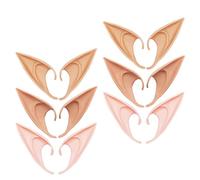DECHOUS 6 Paia di Orecchie Finte Resistenti per Cosplay e Feste di Halloween Accessori Sostituibili in Colori Naturali e Scuri Decorazioni Rimovibili per Costume e Oggetti di Scena