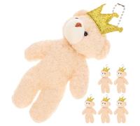 DECHOUS 6 pezzi Portachiavi Orsetto Mini in Morbido Peluche Pendenti Soffici per Borsa Zaino e Regali Feste Accessori Decorativi Fluffy per Auto e Bagagli